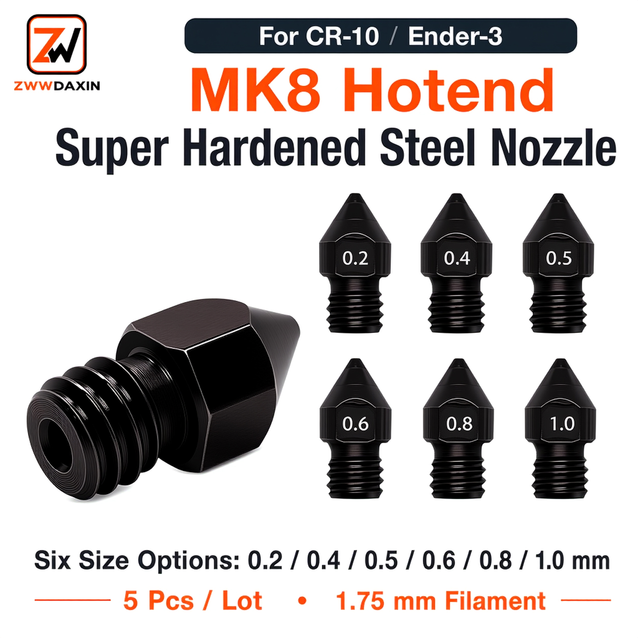 Buse en acier super trempé MK8 - 3D Printing News avis et prix